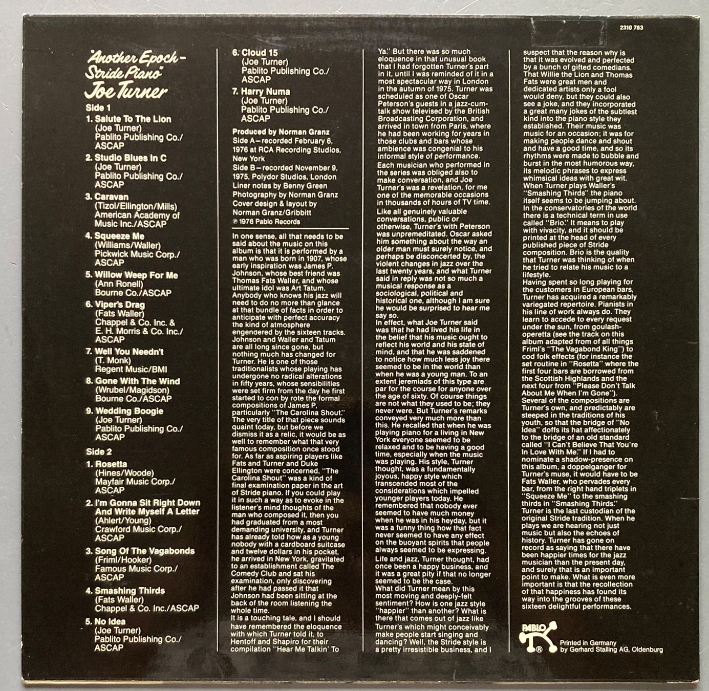 Schallplatten: JOE TURNER - ANOTHER EPOCH-STRIDE PIANO – Gebraucht aus Poliez-Pittet von Newtown-Records 1