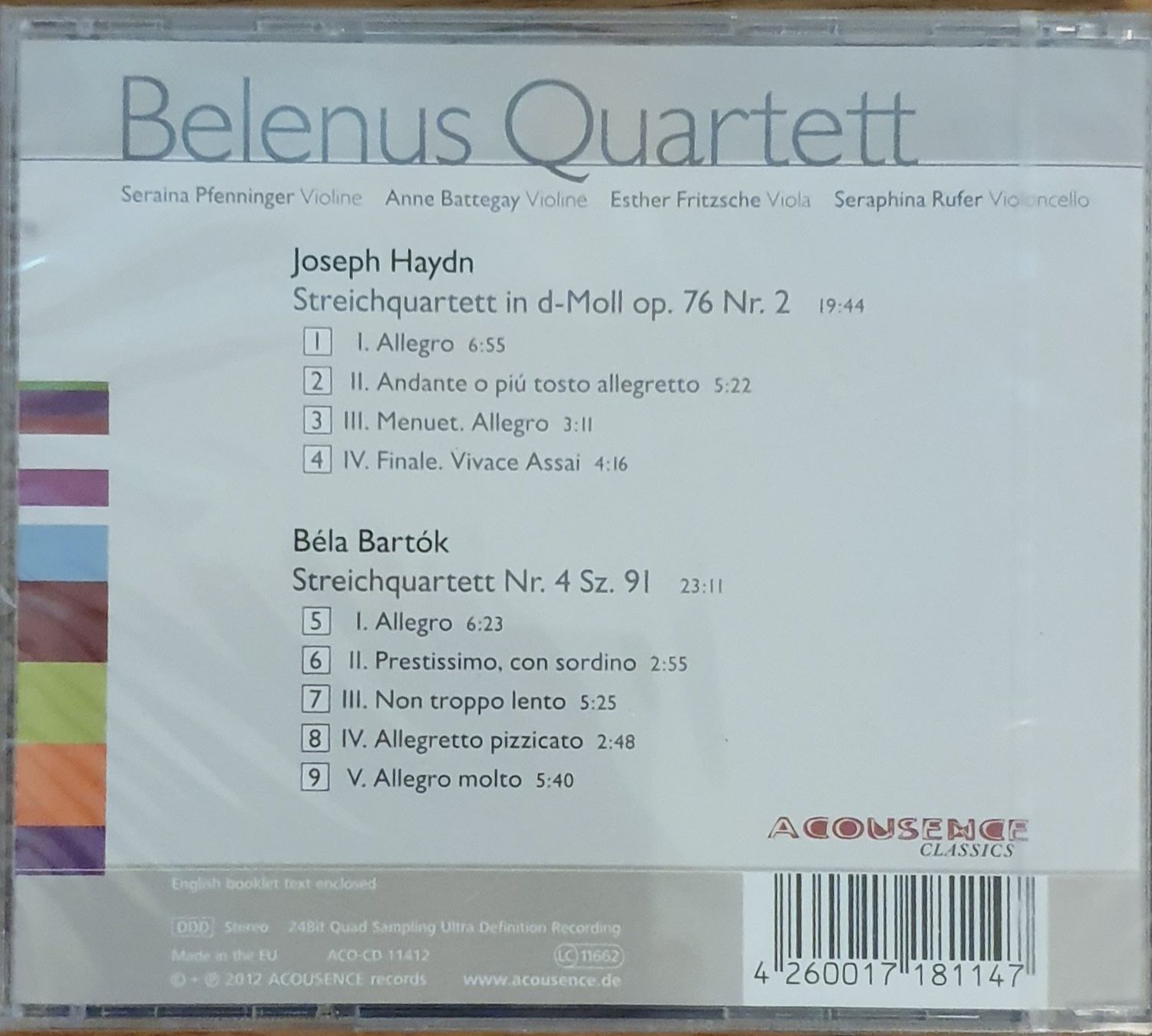 CD: neue Klassik CD Belenus Quartett – Nuovo e nell'imballaggio originale da Zürich venduto da Philotimo 1