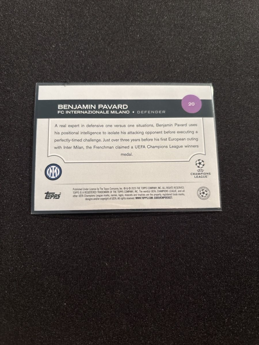 Topps Carte collezionabili: Benjamin Pavard - Topps Champions League - Inter – Usato da Kaiseraugst venduto da Baum_12 1