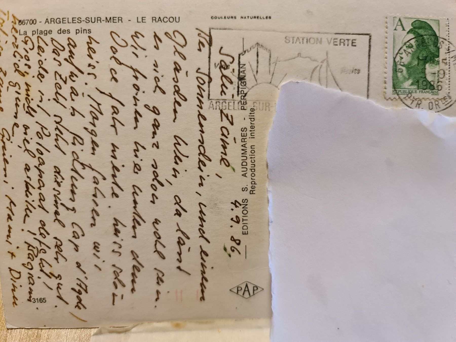 Cartoline postali: Ansichtskarte Argeles sur Mer – Usato da Dintikon venduto da Vexi 1