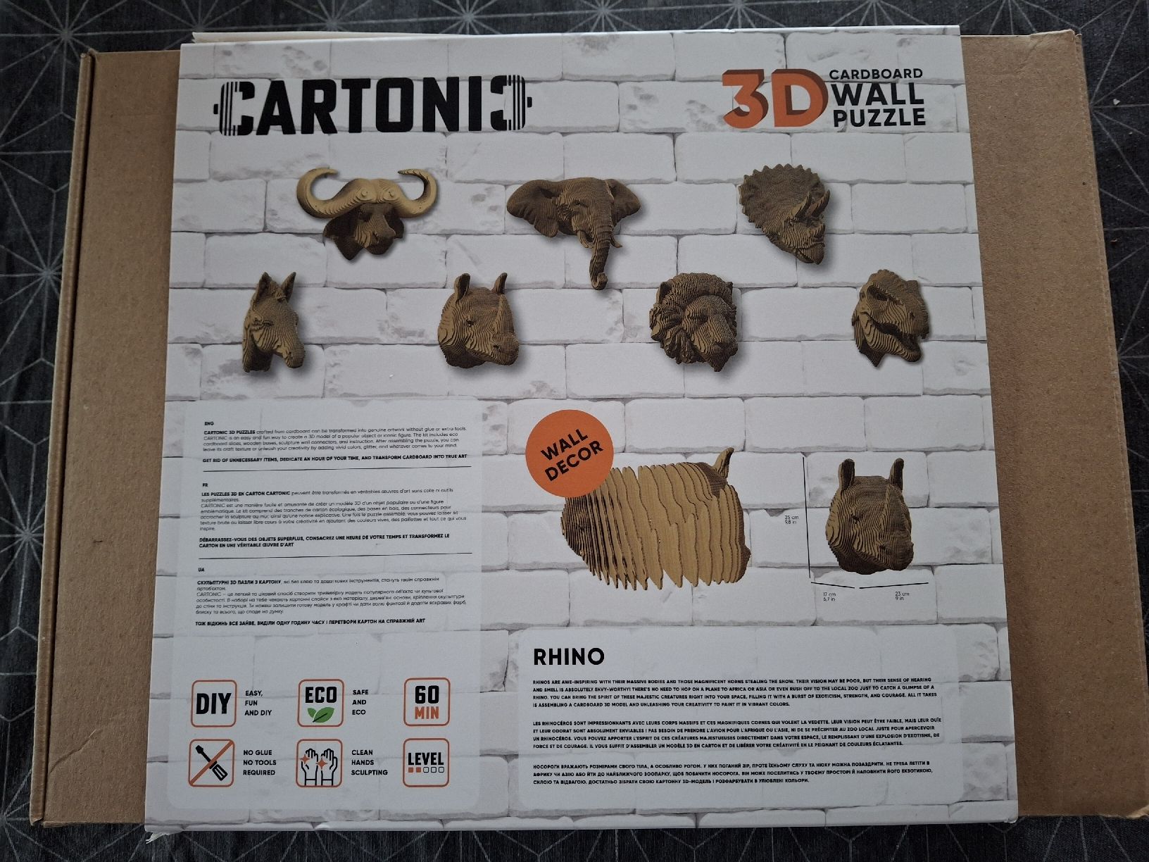 Puzzle: Décor mural puzzle 3D rhino NEUF – Nuovo e nell'imballaggio originale da Lausanne venduto da Cognitia 2