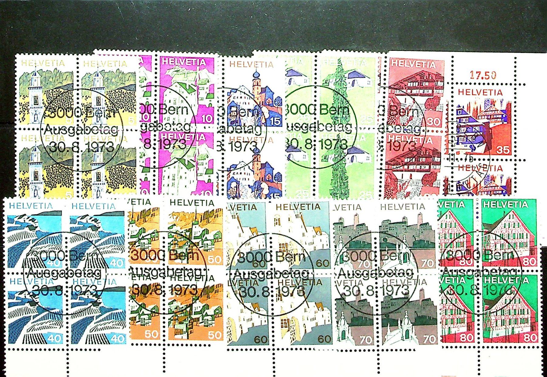 Tous les timbres: Landschaftsbilder 4er Blocks – D'occasion à Thayngen par Rstamm0