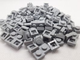 Lego 100 Stk. Plate 1x1 hellgrau (neu)