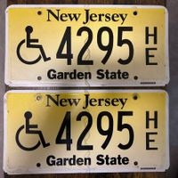 🇺🇸 2x Paar U.S. Autoschild, New Jersey 4295HE - ORIGINAL