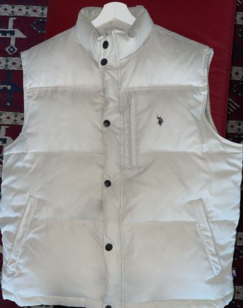 USPA Daunenweste Gr. 54 beige, top Zustand! Wie neu