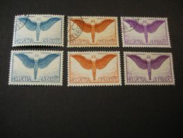 1924 FLUGPOST F10/F11/F12 JE POSTFRISCH+GESTEMPELT SBK 570.-