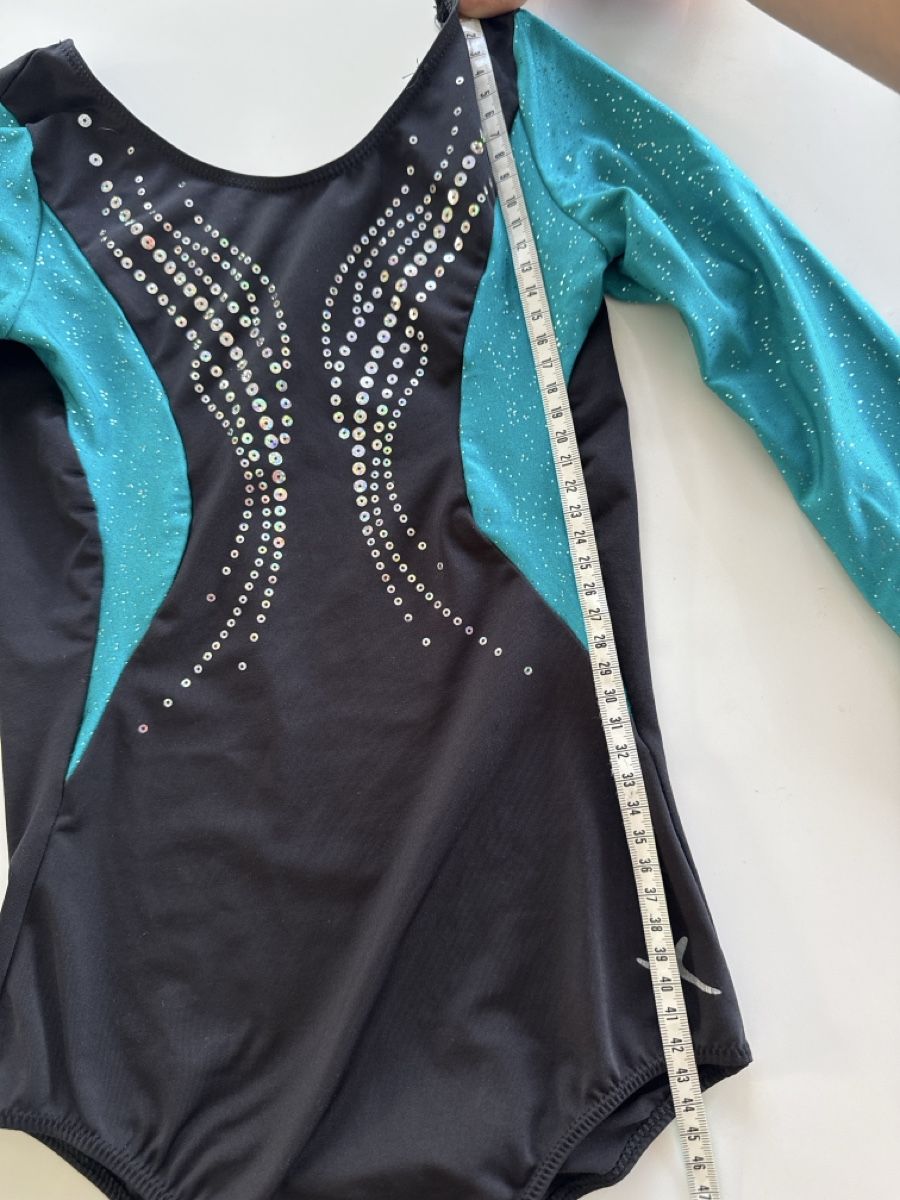 Scarpe, pantaloni & magliette da ginnastica: Turnanzug schwarz-tuerkis langarm Gr. 140 – Nuovo (secondo la descrizione) da Freidorf TG venduto da nad_fxh7 2