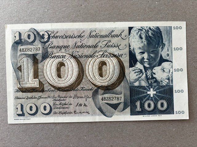 Banconote: 100-Franken-Note von 1965 – Usato da Zürich venduto da Lenine