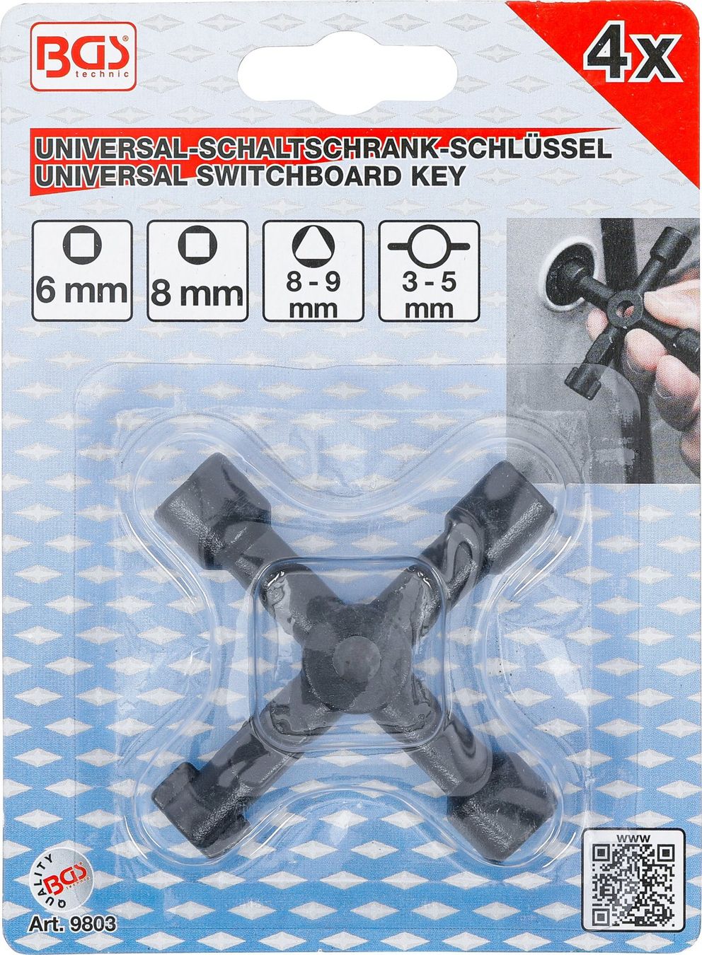 Chiavi: Universal-Schaltschrank-Schlüssel 4in1 – Nuovo e nell'imballaggio originale da Dietikon venduto da KFZ-Spezialwerkzeuge 1