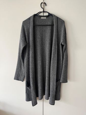 W-Wear Cardigan Business-Casual blau weiss lang S-L