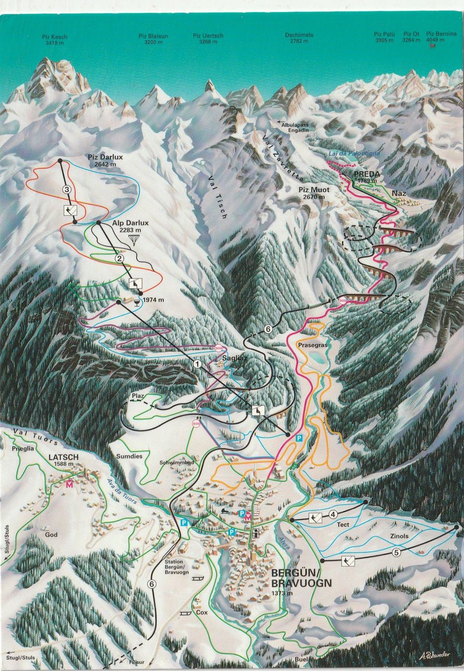 Cartoline postali: Winterlandschaft Bergün – Usato da Lumbrein venduto da made02