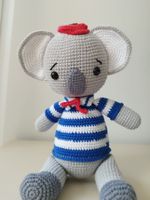Koala marin fait main, crocheté avec amour -  23,5 cm