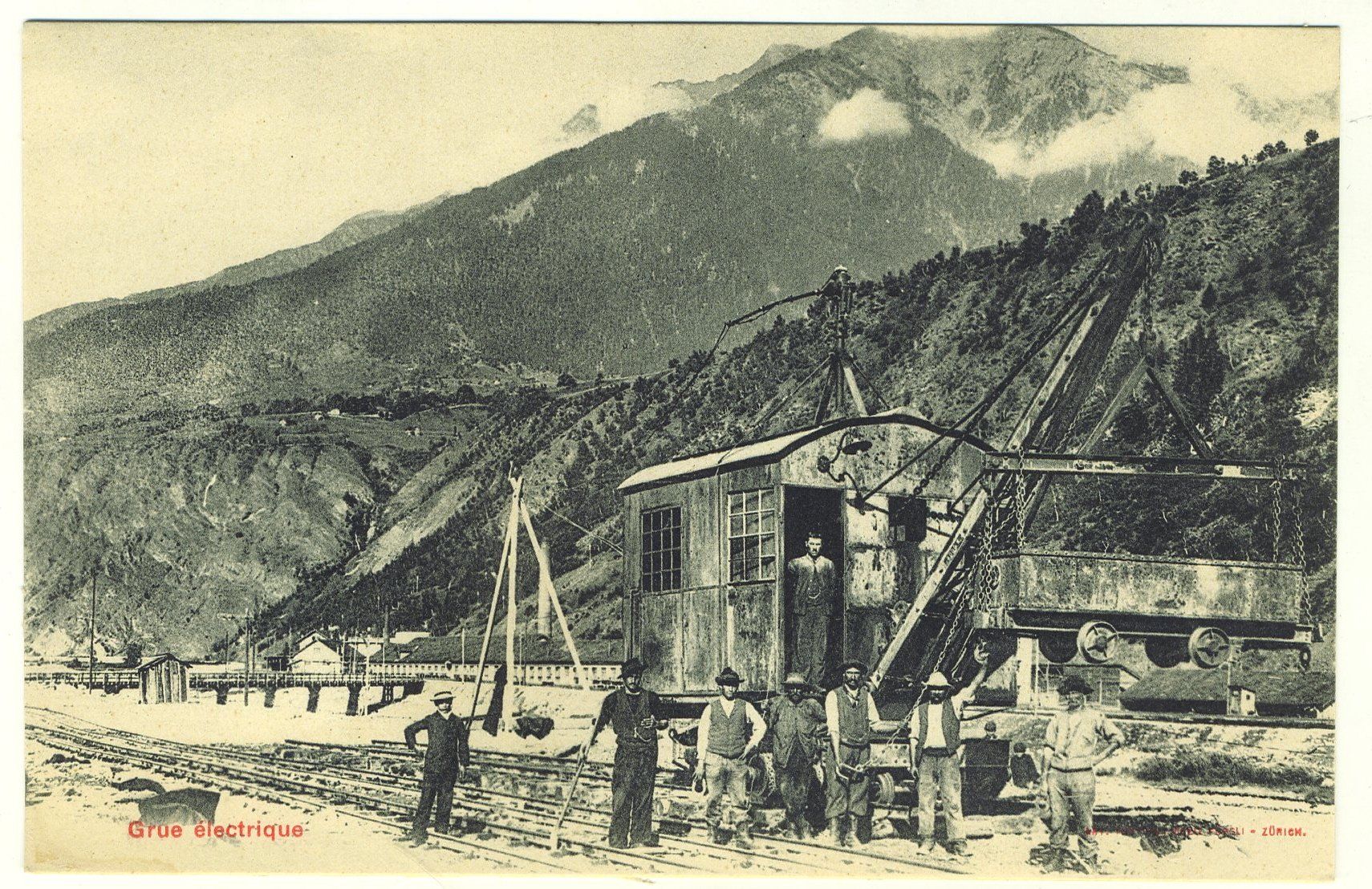 Cartoline postali: Tunnel du Simplon. Grue électrique. Dès 1898 – Usato da Versoix venduto da HELVETICA_1