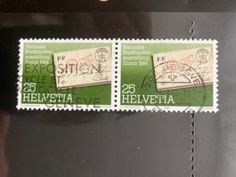 Schweiz 1984 Paar NABA 25 Vollstempel GENÈVE 1 16.3.84