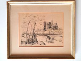 PARIS- Notre-Dame, Lithographie Janicotte (XX)- Cadré