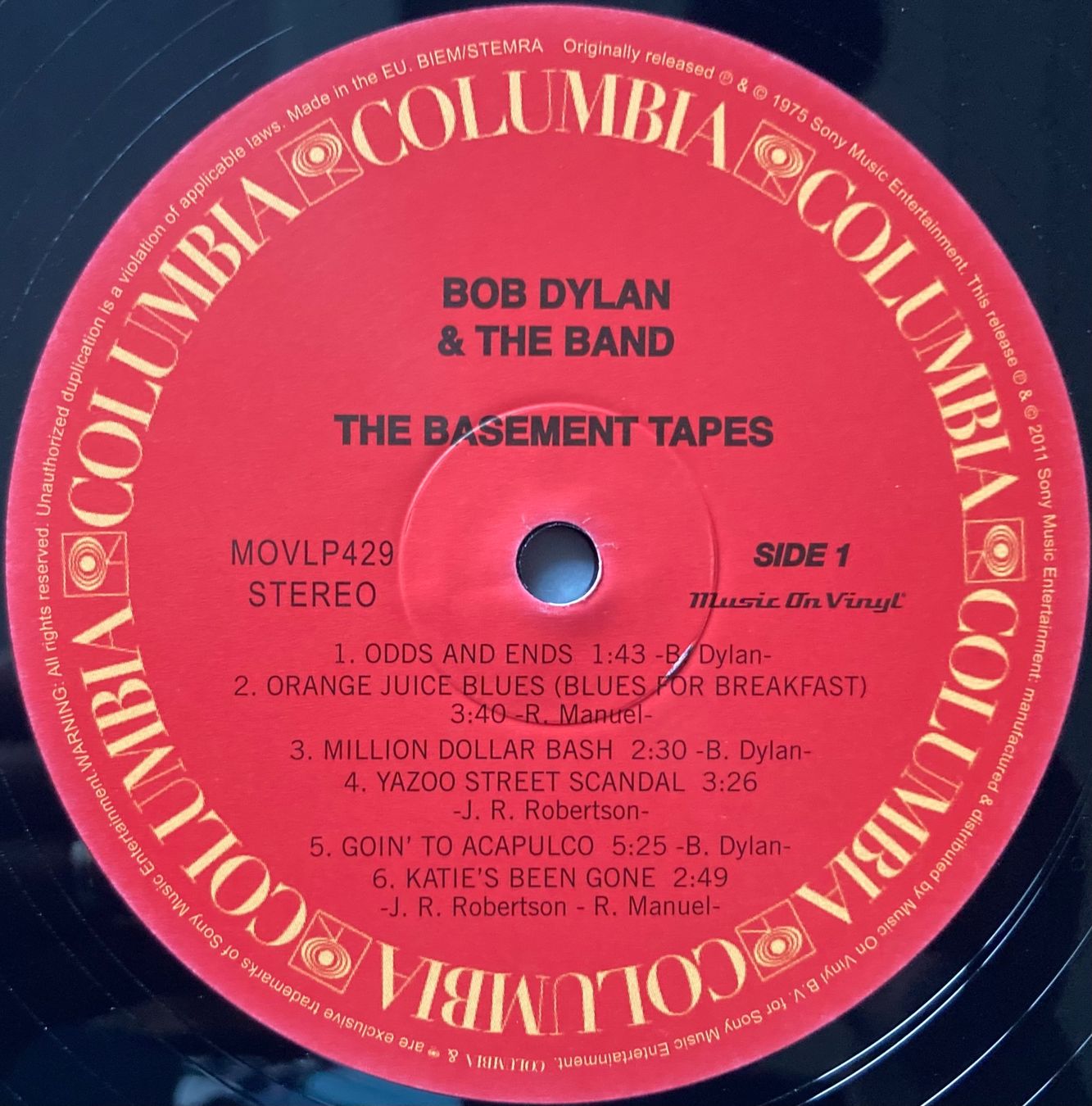 Schallplatten: BOB DYLAN - & THE BAND - THE BASEMENT TAPES – Gebraucht aus Poliez-Pittet von Newtown-Records 2