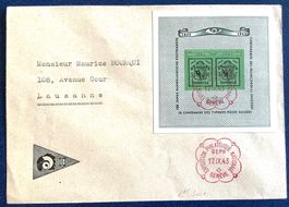 1943 - FDC GEPH Block W18 Genève - Lausanne