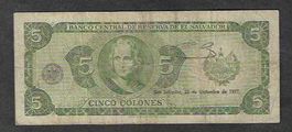 El  Salvador  5  Colones  1971  Gebraucht