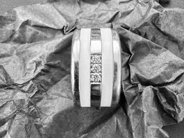 "Mood" Ring Set mit 3 Diamanten (Grösse 54)