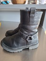 Kinder Stiefel schwarz Schnalle Reissverschluss getragen 28