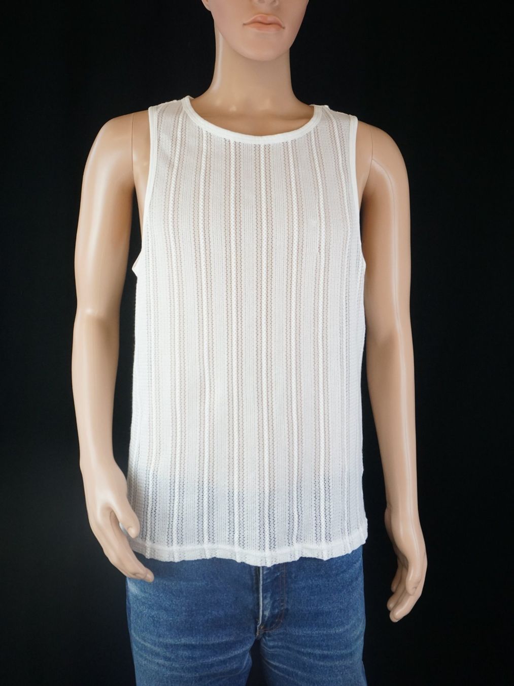 T-shirt: Weisses ärmelloses Stricktop Gr. 46 – Usato da Pratteln venduto da Restwert_Pratteln