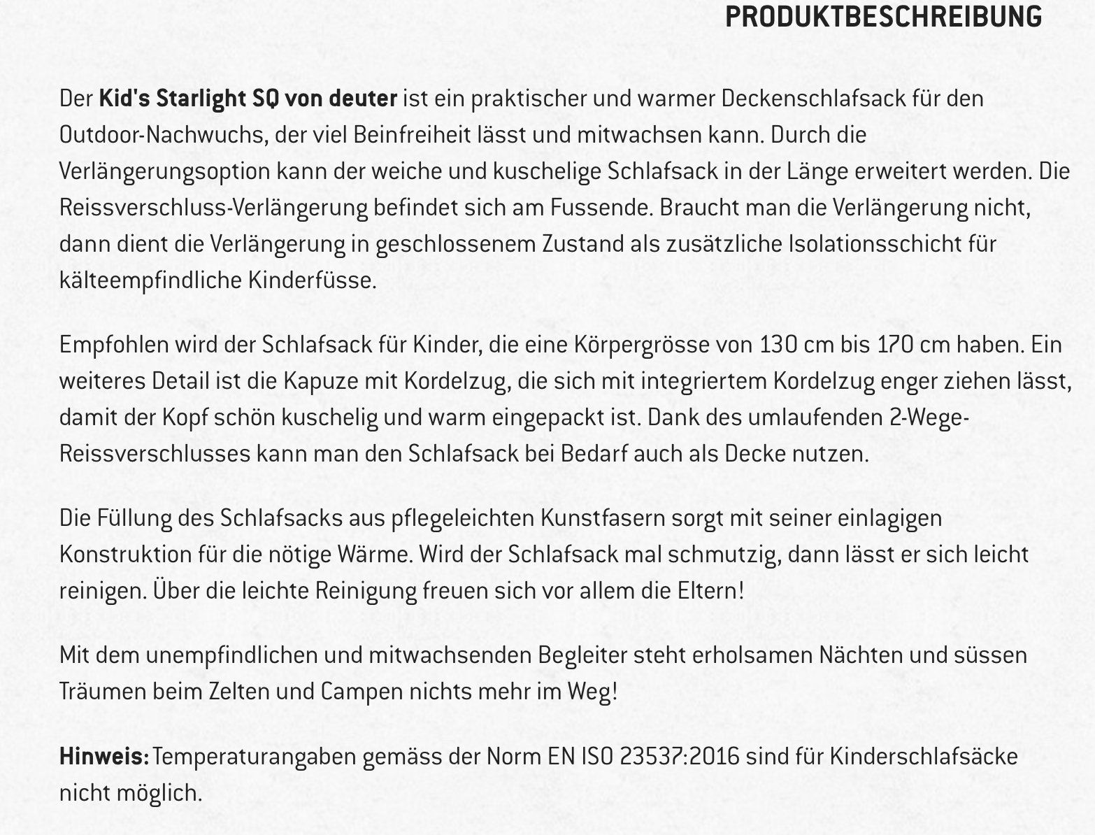 Sacs de couchage: Schlafsack, Deuter, "Star Light SQ" Kinderschlafsack – Neuf (Voir description) à Uitikon Waldegg par AnjS27 6