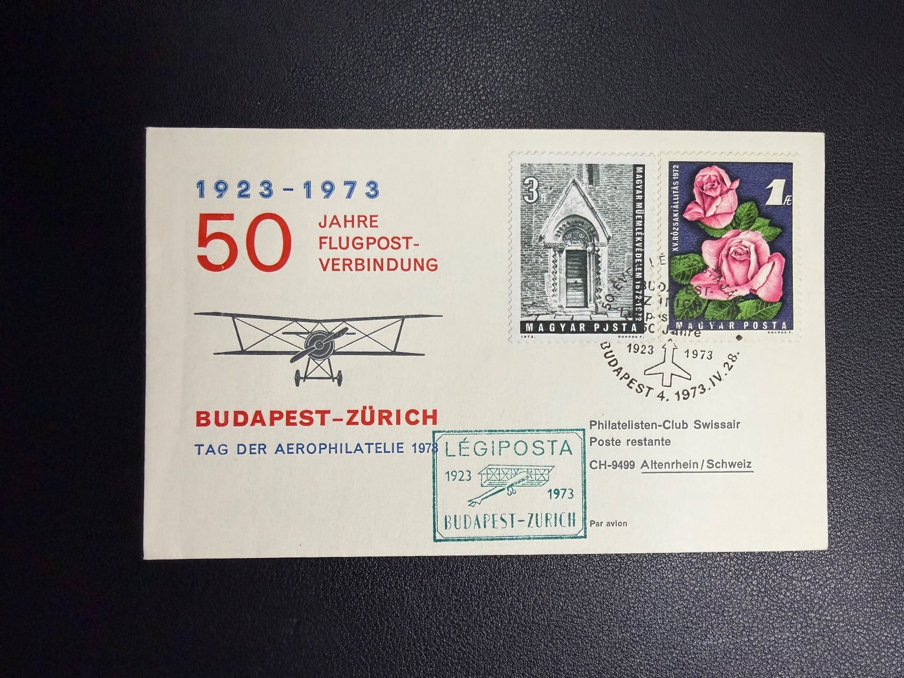 Tutti i francobolli: Sonderflugbrief Budapest-Zürich 1973 – Usato da oberrüti venduto da jeanmei