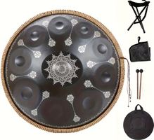 Handpan 55cm D-Moll 10 Noten 440Hz Gold Yoga Meditation