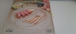 NEU Servierplatte Kristallglas, speziell für Spargeln + ++