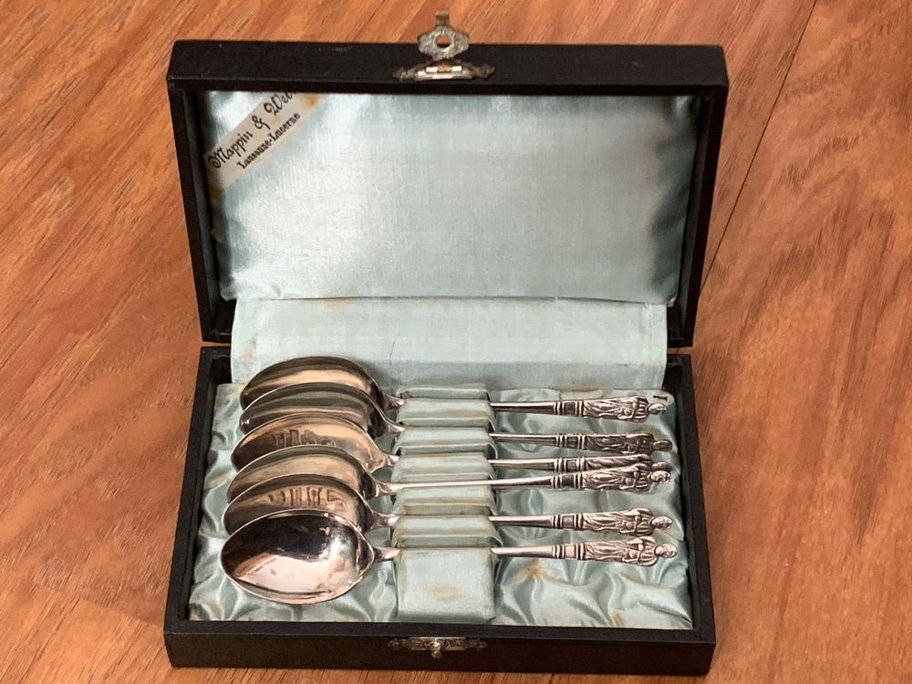 Ensemble ancien de 6 cuillères à thé neu. (Neuf avec emballage d