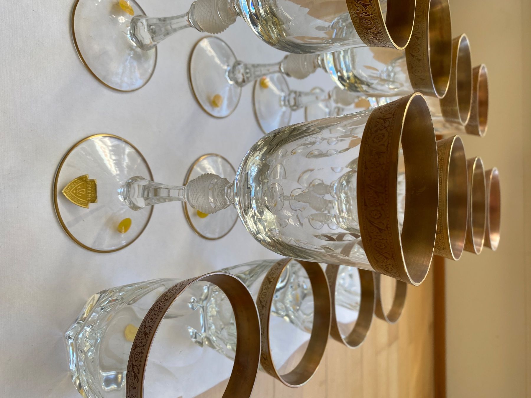 Bicchieri: Veritable boheme Kristallgläser Set mit goldrand – Usato da Zürich venduto da NinosRicardos