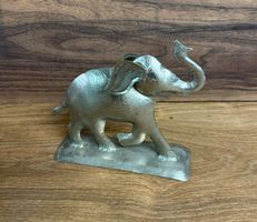 Vintage Deko Elefant aus Metall, Glücksbringer