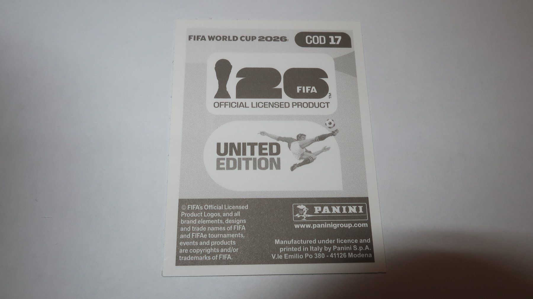 Panini Carte collezionabili: Panini Sticker FIFA WM 2026 BRIAN CIPENGA  COD 17 – Usato da Cormoret venduto da Pascalll2001 1