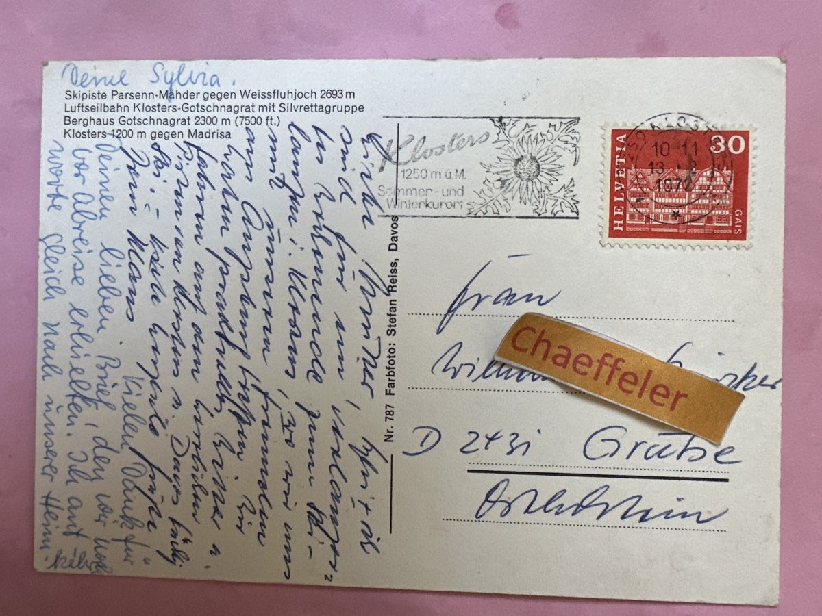 Cartes postales: 1972 Klosters-Gotschna-Parsenn – D'occasion à Zürich par Chaeffeler 1
