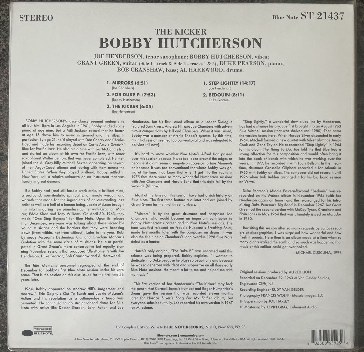 Dischi in vinile: Bobby Hutcherson - Blue Note - 2 Audiophile LPs - The Kicker – Usato da Olten venduto da Bluespapst 1
