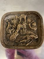 Bronzeschale mit Relief, Vintage, 13x10 cm, gebraucht
