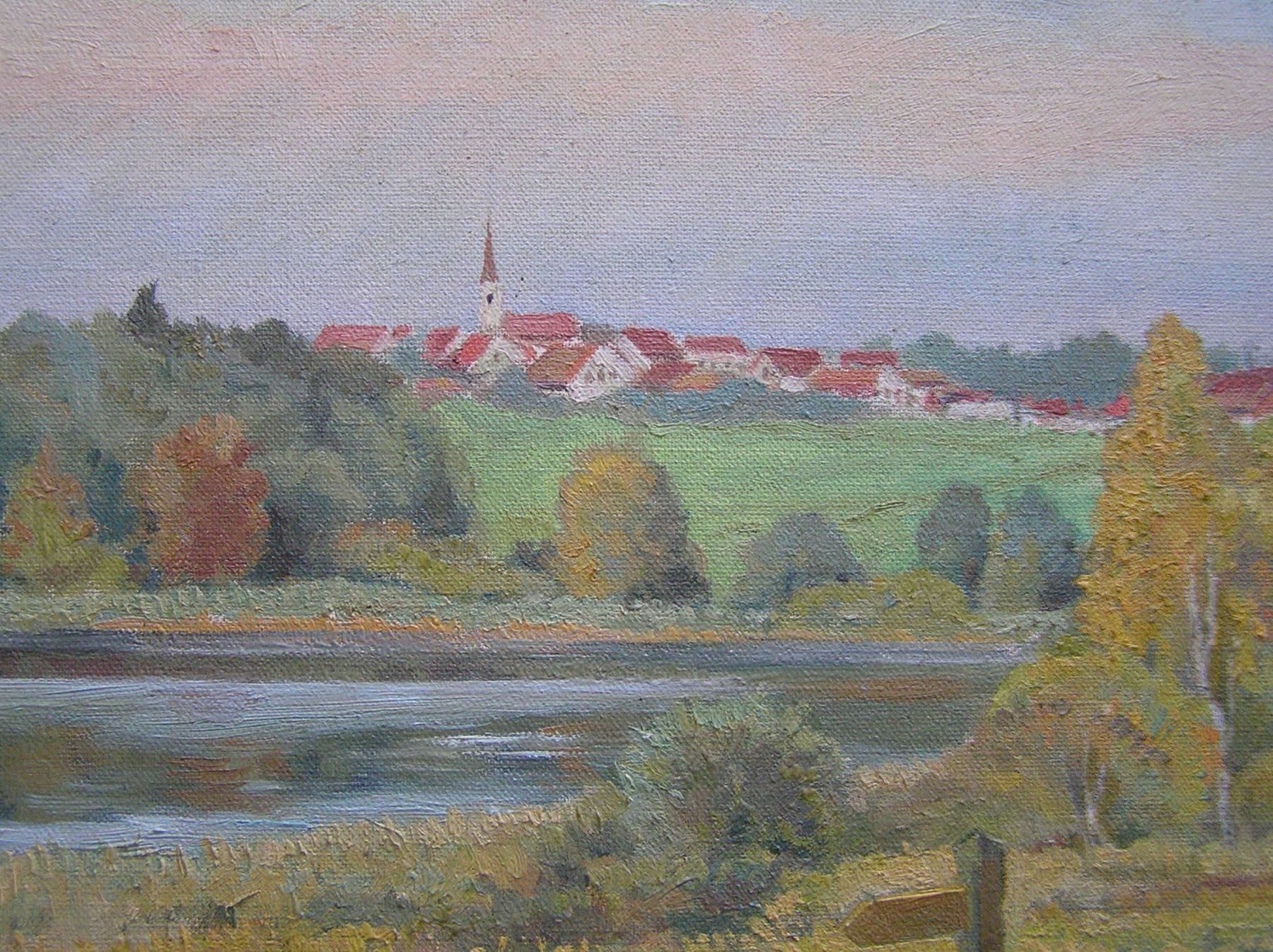 Gemälde: Oelbild Leinwand Paul Diesslin Ortsbild See – Gebraucht aus Frauenfeld von Astra13 2