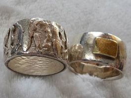 bandringe silber massiv, handmade (39g) ohrhänger titan