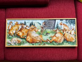 Kalenderblatt Schule Kühe gerahmt von Martin Synacek