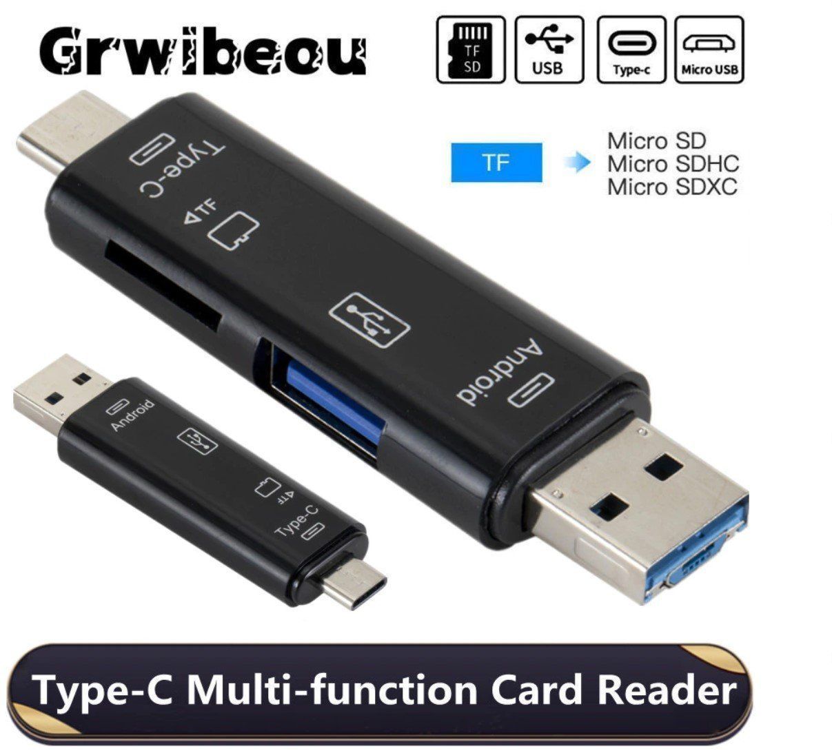 Lettori di schede: Universal USB und microSD Reader 3in1 USB-C/USB-A/microUSB – Nuovo e nell'imballaggio originale da Rorschacherberg venduto da elektrofreak