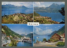 AK col Gersau SZ 4- fach-Multibild ≈ 1972
