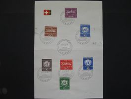 1955 PTT Faltblatt mit ONU Nr. 21-27