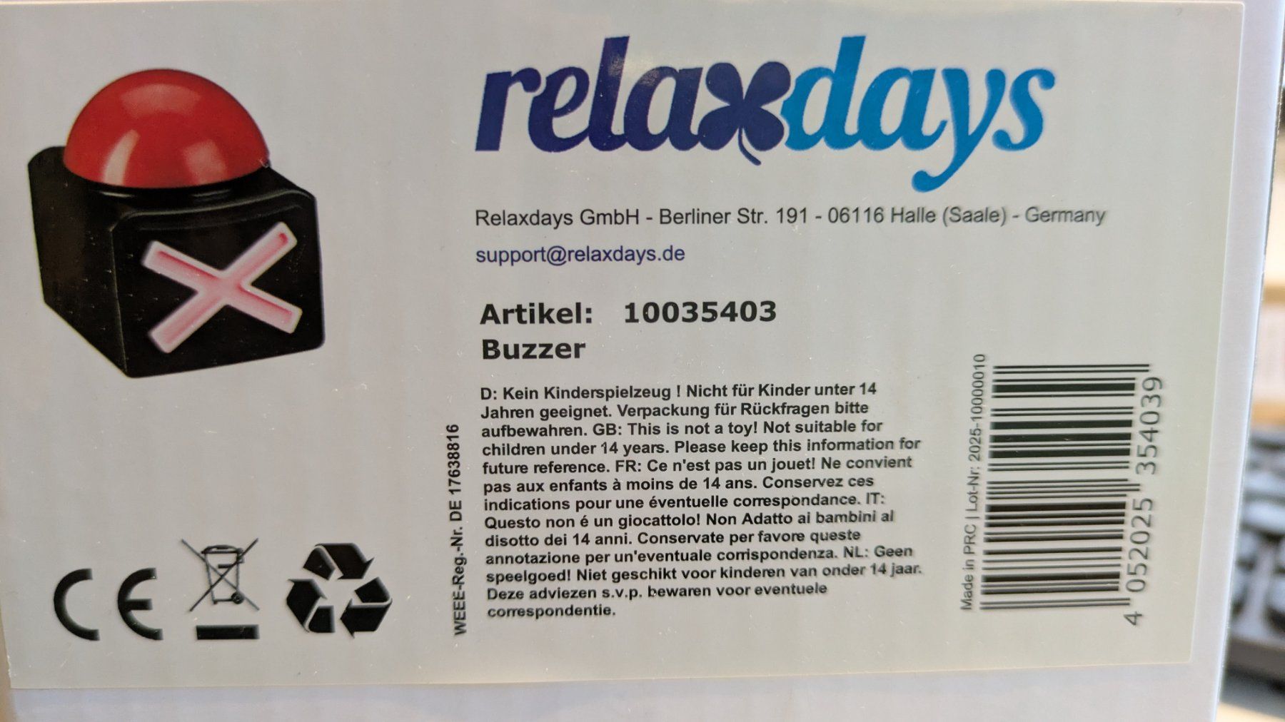 Jeux: Buzzer-Knopf 4 Stk. – D'occasion à Reidermoos par ManuelaWidmer 1