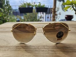 Neue Ray-Ban AVIATOR Gold Glänzend / Braun verlaufend