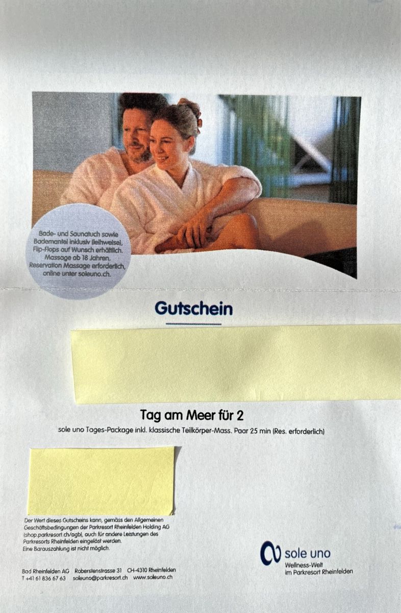 Sole Uno Gutschein Wert Fr. 224.00 (Neu und originalverpackt) in ...