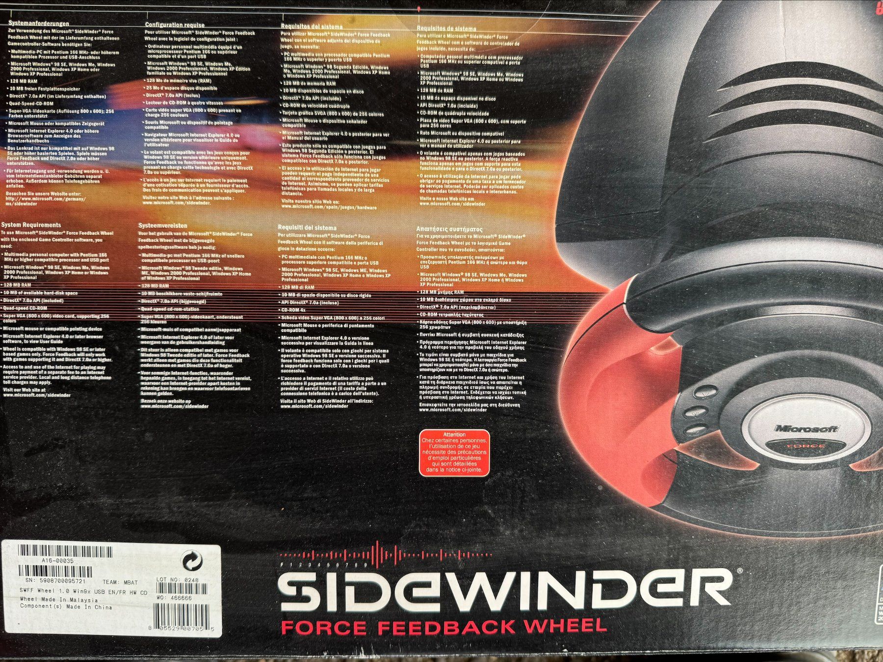 Microsoft Controller: Sidewinder Force Feedback Wheel und Pedale USB 1.0 – Gebraucht aus Elsau von Lindis 2