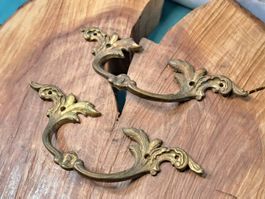 2 schöne antike Möbel Griffe, 14.8cm, Messing (LOT2708#MBS3)