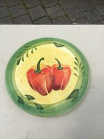 Keramik Servierplatte mit Paprika Motiv, Herbstdeko