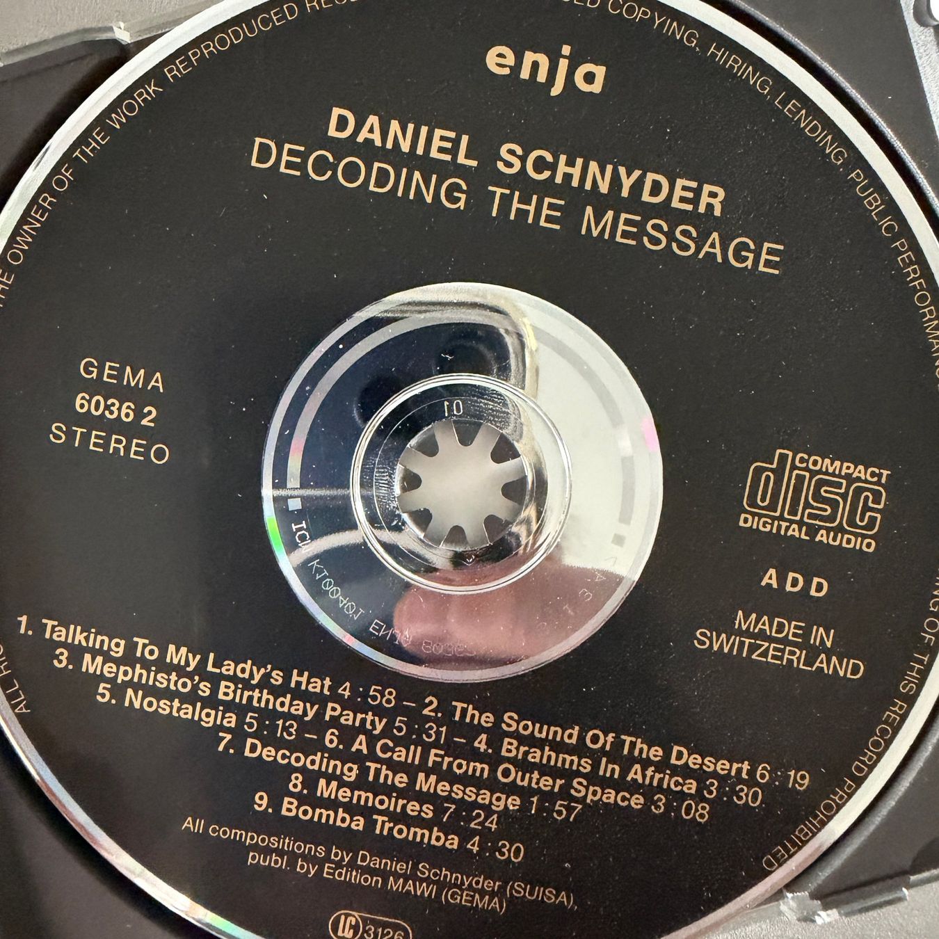 CDs: Daniel Schnyder – Decoding The Message (CD Enja) 1990 Soloff – Gebraucht aus Zug von Mirare9 2