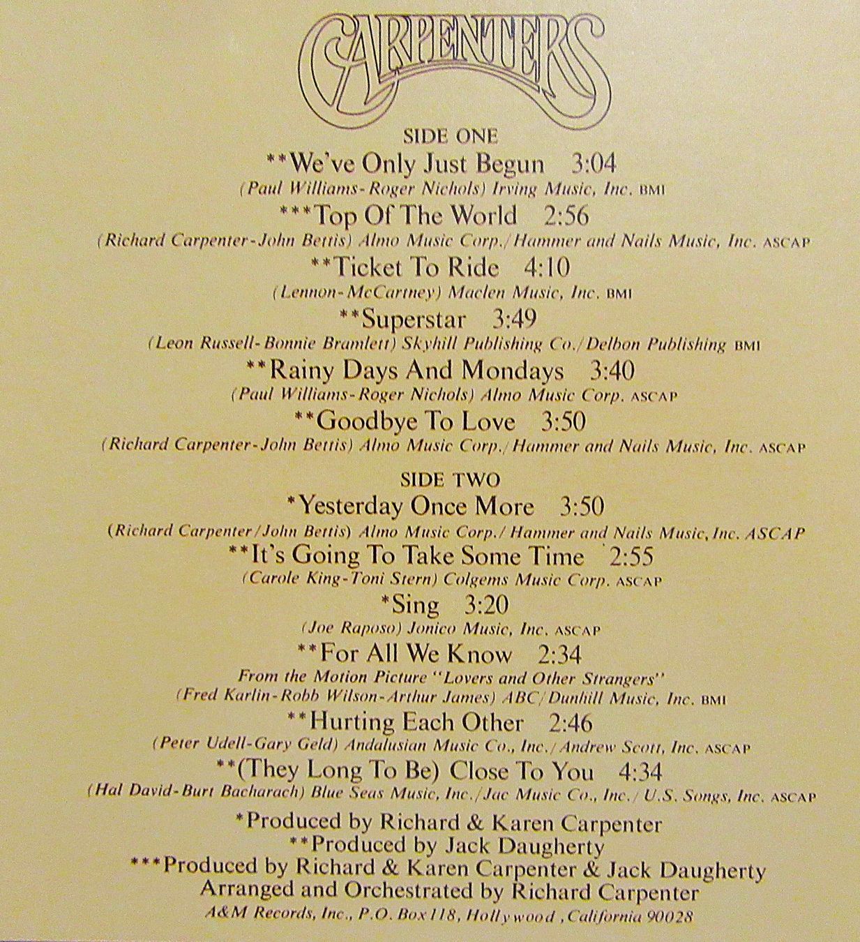 Schallplatten: LP - Carpenters - The Singles 1969-1973 – Gebraucht aus Auenstein von Padabimbim 2